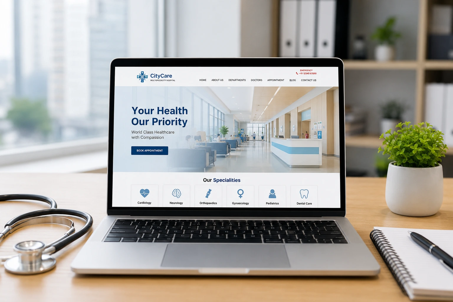 Best Hospital Website Design Company in Patna creating modern healthcare websites with online appointment booking and SEO by Ghosting Tech